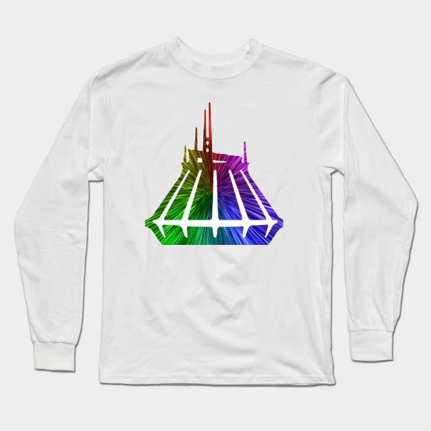 Neon Space Mountain Long Sleeve T-Shirt by magicmirror